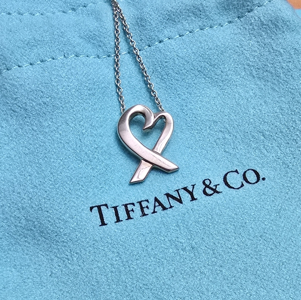 Tiffany & Co. Loving Heart Pendant. 17" Chain